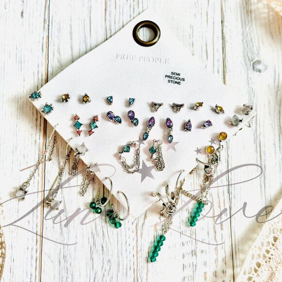 FREE PEOPLE Set For Life Stud Earring Set In Multi Mix NWT - Picture 3 of 7